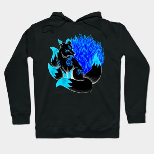 Black and Blue Kitsune Hoodie